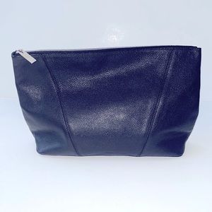 Vince Oversized Fold Over Leather Clutch